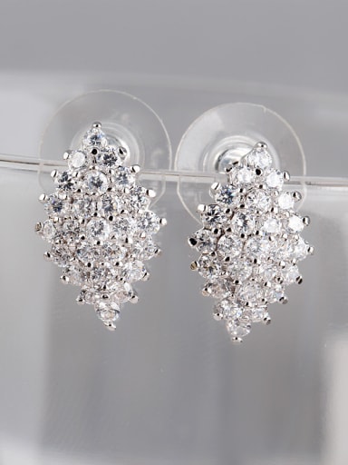 Diamond Quality Zircon Exquisite Dinner Cluster earring
