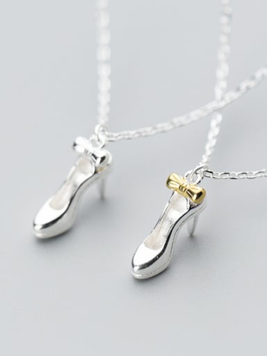 S925 Silver Necklace Pendant female fashion fashion high heel shoes Necklace lovely personality clavicle chain female D4325
