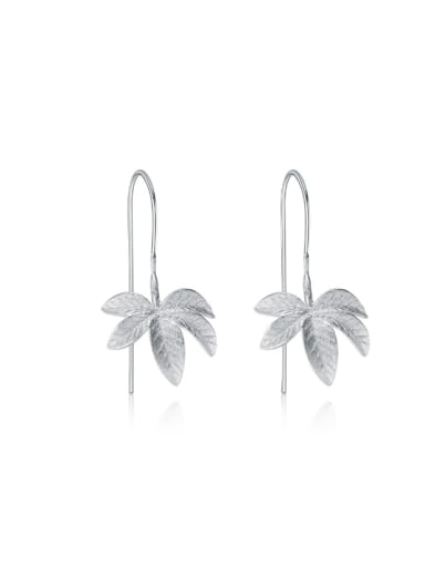 Maple Leaves Fresh Women Silver Earrings