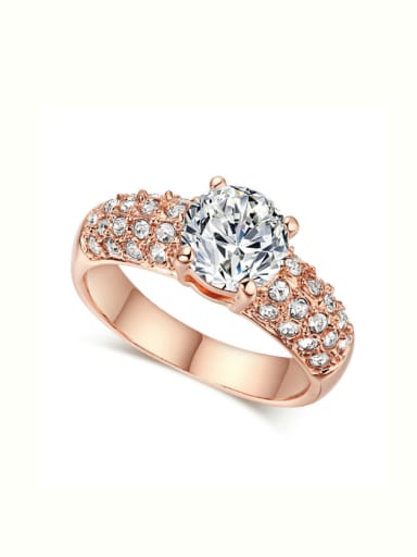 Luxury Noble Design Plating Ring with Zircons
