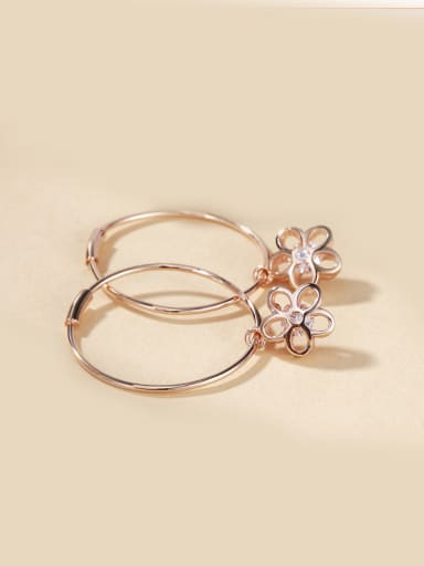 Rose Gold Plated Flower Drop Earrings