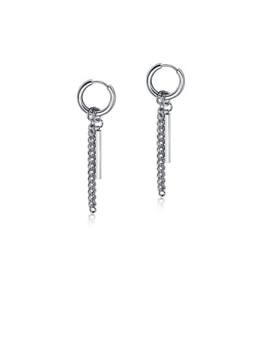 316L Surgical Steel With Platinum Plated Punk Chain Clip On Earrings