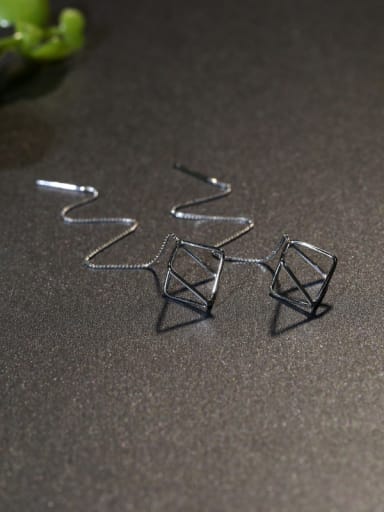 Fashion Hollow Diamond shaped Line Earrings