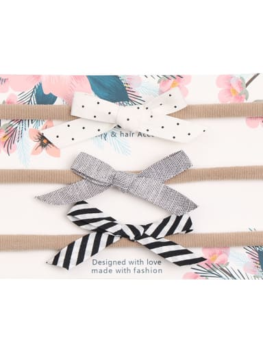 Children's hair accessories: printed cotton and linen, three sets of hairless hair