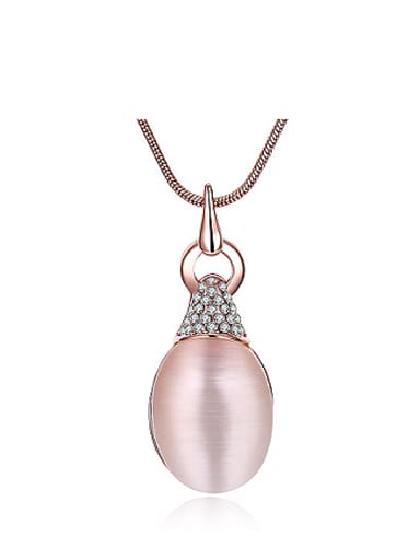 Fashion Oval Stone Zircon Necklace