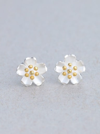S925 silver yellow color flower fashion all-match Tremella nail hook group