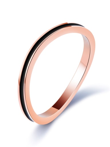 Stainless Steel With Rose Gold Plated Fashion Irregular Band Rings