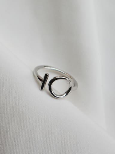 Ol Ring Sterling silver brushed love free size ring