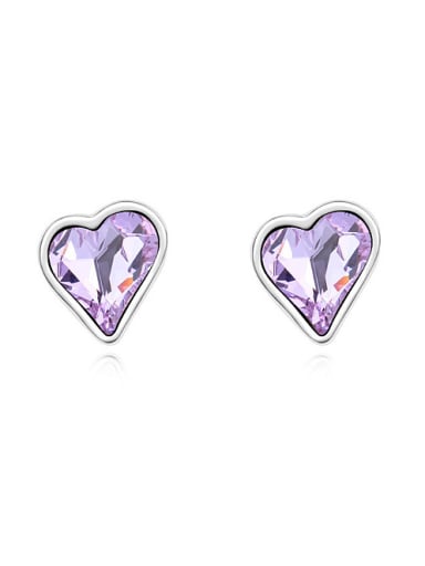 Simple Heart austrian Crystal Alloy Stud Earrings