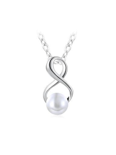 Elegant Figure 8 Shaped Artificial Pearl Necklace
