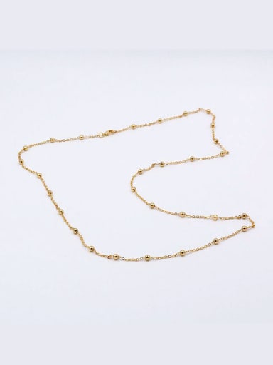 Simple Bead Chain Gold Plated Sweater Chain