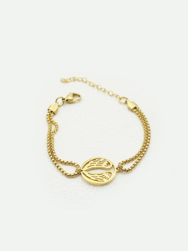 Round Shaped Wings Pattern Snake Chain Bracelet