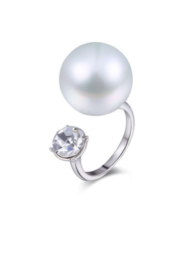 Elegant Open Design Artificial Pearl Ring