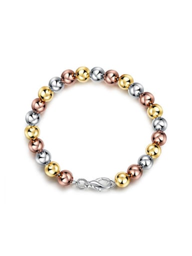 Simple Multi-tone Gold Beads Bracelet