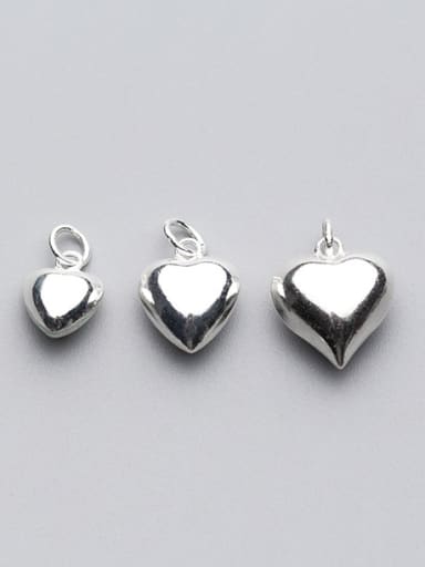 925 Sterling Silver With Silver Plated Cute Heart Charms