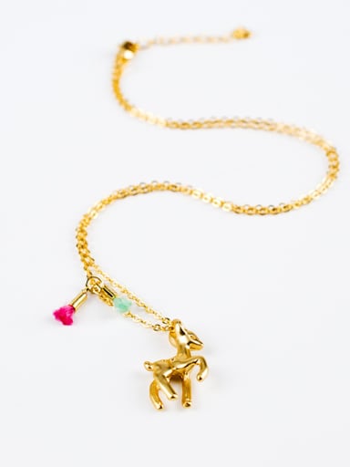 Women Lovely 18K Gold Plated Deer Shaped Necklace
