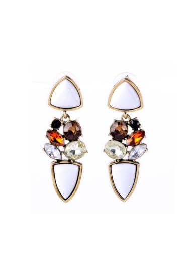 Colorful Artificial Stones Alloy Chandelier earring