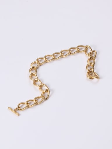 Titanium With Gold Plated Exaggerated  Hollow Chain Bracelets