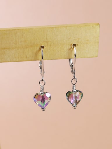 Elegant Shiny Heart Crystal 925 Silver Earrings