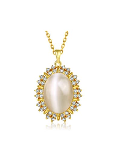 Fashion Oval Opal Rhinestones Necklace