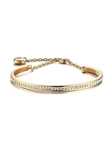 All-match Gold Plated Geometric Shaped Rhinestone Bracelet