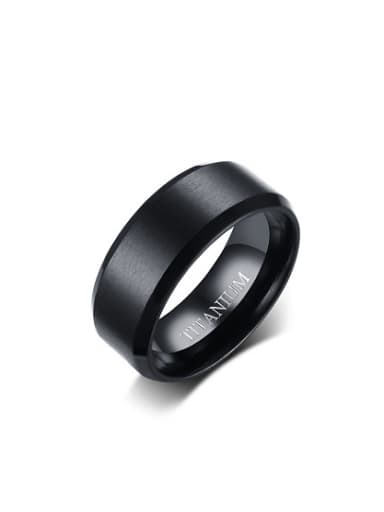 Fashionable Black Gun Plated Titanium Ring