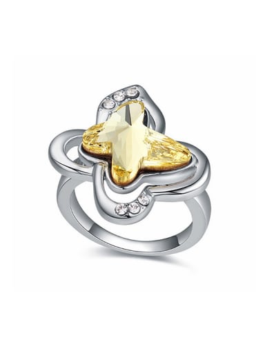 Fashion Butterfly-shaped austrian Crystal Alloy Ring