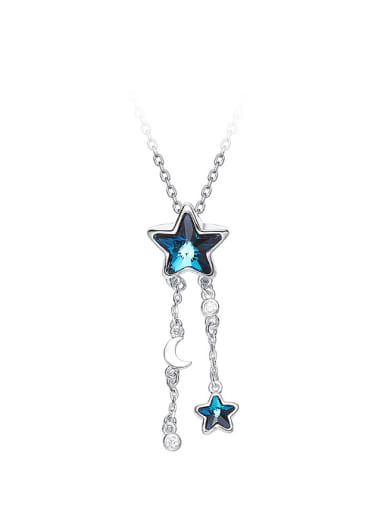 Fashion Blue Star austrian Crystals Copper Pendant