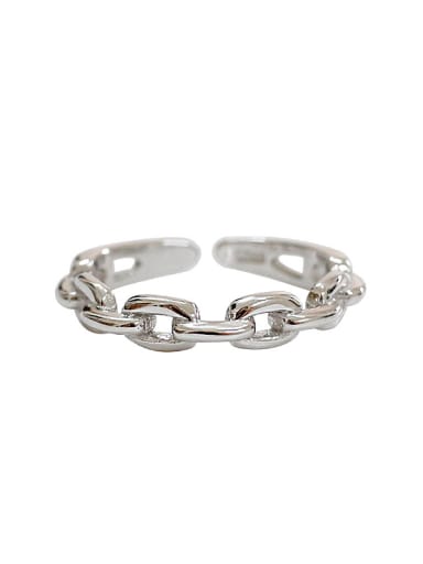 Personalized Simple Chain Silver Opening Ring