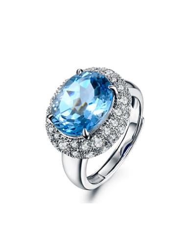 Exaggerated Shiny Sapphire Gemstone Engagement Ring