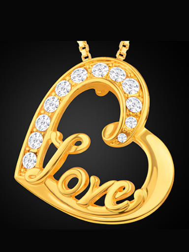 Monogram Heart shaped Rhinestones Necklace