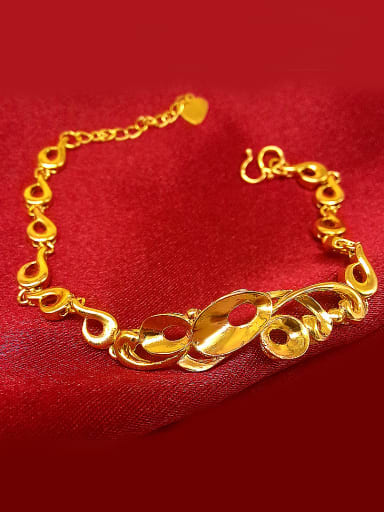 Adjustable Gold Plated Hollow Bracelet