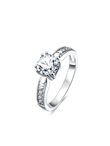 Simply Platinum Plated Zircon Alloy Ring