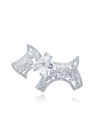 High-grade Little Dog Shiny Zircon Brooch