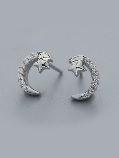 Temperament Star And Moon cuff earring