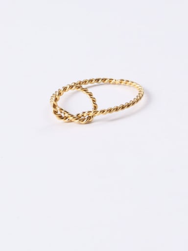 Titanium With Gold Plated Simplistic Twist Geometric Band Rings