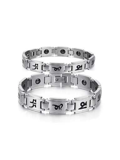 Fashion Cubic Magnets Titanium Lovers Bracelet