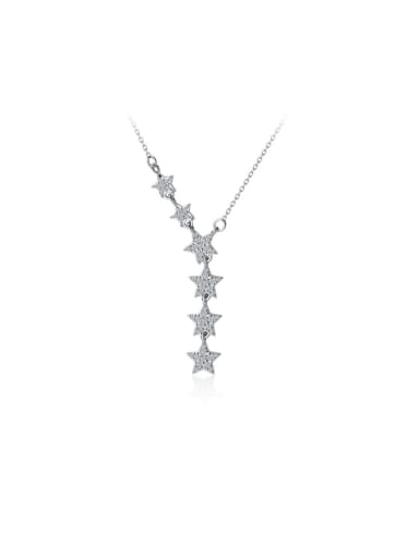 925 Sterling Silver With Platinum Plated Classic Star Necklaces