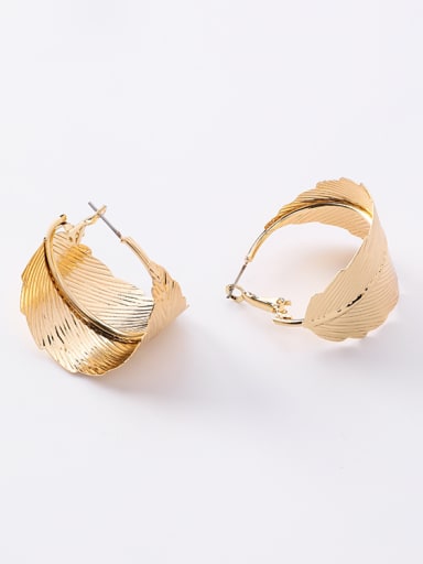 Alloy With Gold Plated Trendy Leaf Earrings