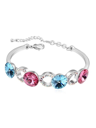 Fashion Round austrian Crystals-accented Alloy Bracelet