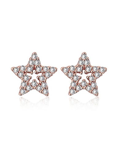 Simple Star Zircon Stud Earrings