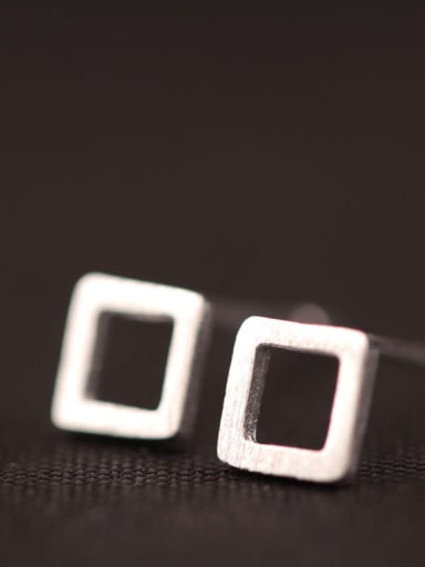 Drawing Square Simple Style Stud Earrings