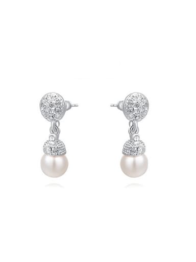 Exquisite Geometric Shaped Artificial Pearl Drop Earrings