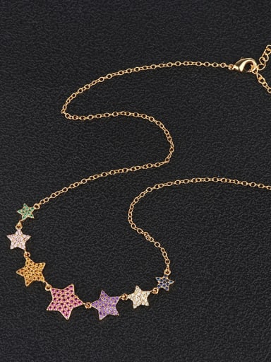 Copper With  Rhinestone Trendy Star Beaded Necklaces