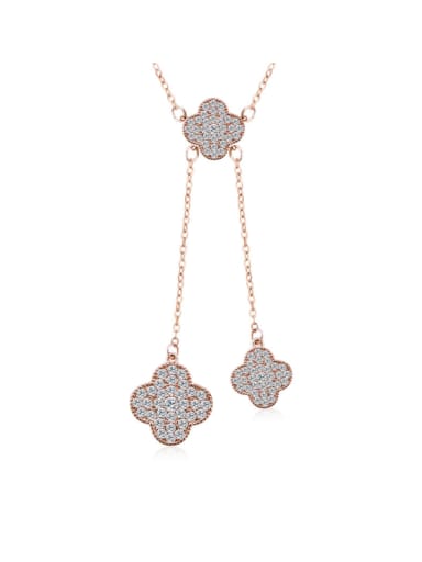 AAA Zircon Women Petal Shaped Necklace