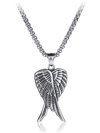 Stainless Steel With Antique Silver Plated Trendy wing Necklaces