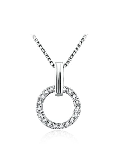 18K White Gold 925 Sterling Silver AAA zircon Necklace