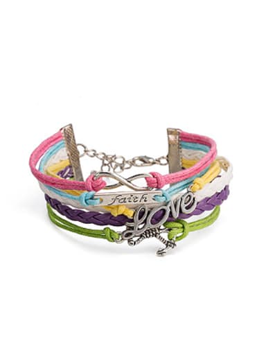 Multi-layers Artificial Leather Ropes Bracelet