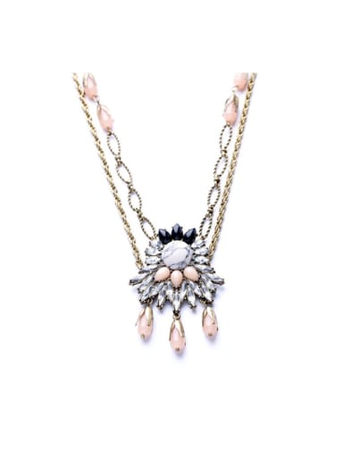 Flowers Shaped Long Alloy Necklace