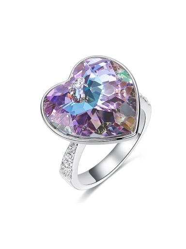 custom Fashion Heart austrian Crystal Copper Ring
